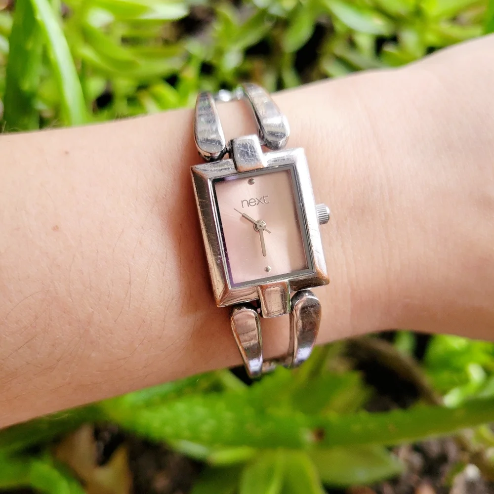 Classic Next Silver & Peach Watch